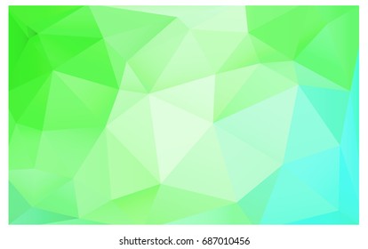 Light Green vector polygonal illustration, which consist of triangles. Triangular design for your business. Creative geometric background in Origami style with gradient