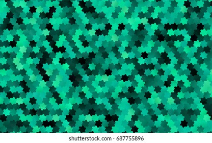 Light Green vector polygonal illustration, which consist of hexagons. Hexagonal pattern for your business design. Geometric background in Origami style with gradient. 