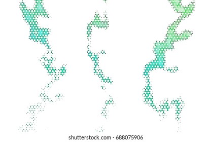 Light Green vector polygonal illustration, which consist of hexagons. Hexagonal pattern for your business design. Geometric background in Origami style with gradient. 
