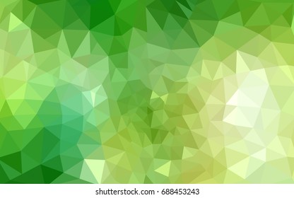 Light Green vector polygonal illustration, which consist of triangles. Triangular pattern for your business design. Geometric background in Origami style with gradient. 