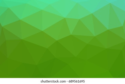 Light Green vector polygonal illustration, which consist of triangles. Triangular design for your business. Creative geometric background in Origami style with gradient