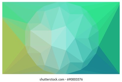 Light Green vector polygonal illustration, which consist of triangles with a gemstone in center. Triangular design of a huge diamond for your business. Creative geometric background of gems.