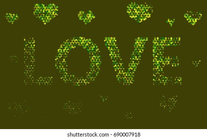 Light Green vector polygonal illustration, which consist of hexagons. Hexagonal design for your business. Creative geometric background in Origami style with gradient