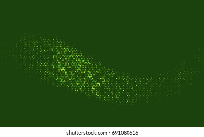 Light Green vector polygonal illustration, which consist of hexagons. Hexagonal design for your business. Creative geometric background in Origami style with gradient