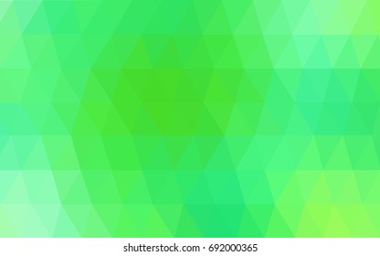 Light Green vector polygonal illustration, which consist of triangles. Triangular design for your business. Creative geometric background in Origami style with gradient