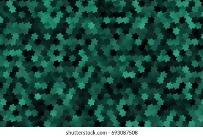 Light Green vector polygonal illustration, which consist of hexagons. Hexagonal design for your business. Creative geometric background in Origami style with gradient