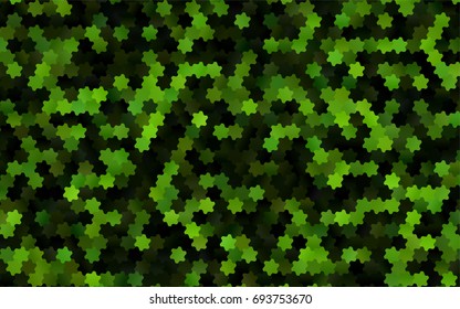 Light Green vector polygonal illustration, which consist of hexagons. Hexagonal design for your business. Creative geometric background in Origami style with gradient