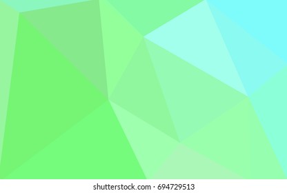 Light Green vector polygonal illustration, which consist of triangles. Triangular design for your business. Creative geometric background in Origami style with gradient