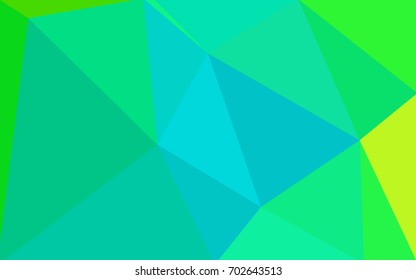 Light Green vector polygonal illustration, which consist of triangles. Triangular pattern for your business design. Geometric background in Origami style with gradient. 