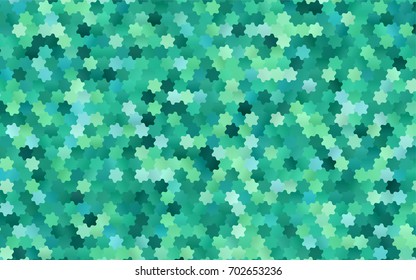 Light Green vector polygonal illustration, which consist of hexagons. Hexagonal pattern for your business design. Geometric background in Origami style with gradient. 
