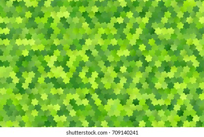 Light Green vector polygonal illustration, which consist of hexagons. Hexagonal pattern for your business design. Geometric background in Origami style with gradient. 