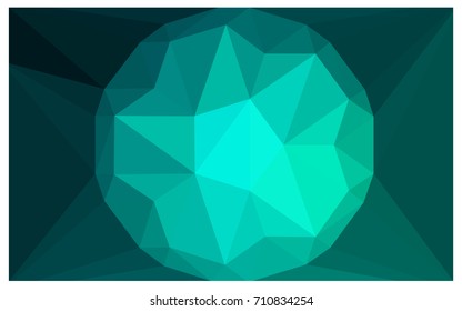 Light Green vector polygonal illustration, which consist of triangles with a gemstone in center. Triangular design of a huge diamond for your business. Creative geometric background of gems.