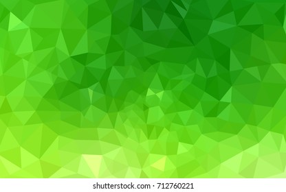 Light Green vector polygonal illustration, which consist of triangles. Triangular pattern for your business design. Geometric background in Origami style with gradient. 