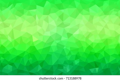 Light Green vector polygonal illustration, which consist of triangles. Triangular pattern for your business design. Geometric background in Origami style with gradient. 