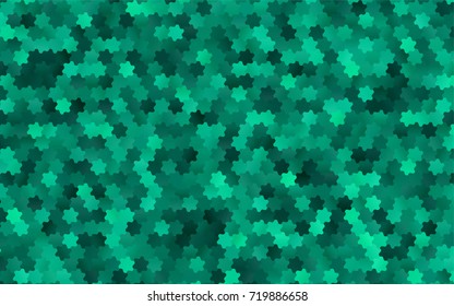Light Green vector polygonal illustration, which consist of hexagons. Hexagonal pattern for your business design. Geometric background in Origami style with gradient. 