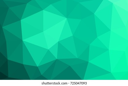 Light Green vector polygonal illustration, which consist of triangles. Triangular pattern for your business design. Geometric background in Origami style with gradient. 
