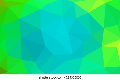 Light Green vector polygonal illustration, which consist of triangles. Triangular pattern for your business design. Geometric background in Origami style with gradient. 