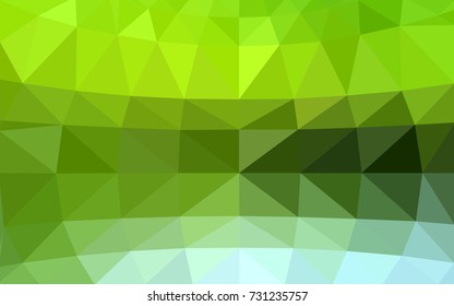 Light Green vector polygonal illustration, which consist of triangles. Triangular pattern for your business design. Geometric background in Origami style with gradient. 