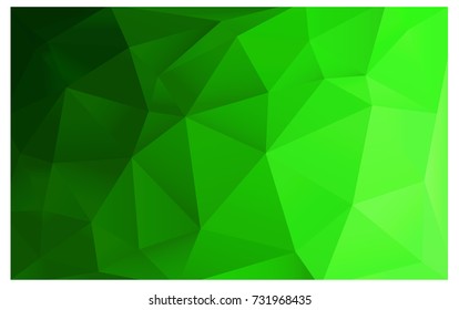 Light Green vector polygonal illustration, which consist of triangles. Triangular design for your business. Creative geometric background in Origami style with gradient