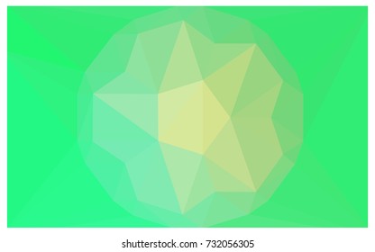 Light Green vector polygonal illustration, which consist of triangles with a gemstone in center. Triangular design of a huge diamond for your business. Creative geometric background of gems.