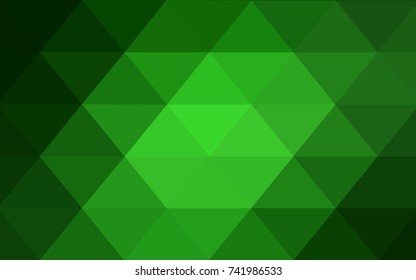 Light Green vector polygonal illustration, which consist of triangles. Triangular design for your business. Creative geometric background in Origami style with gradient