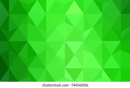 Light Green vector polygonal illustration, which consist of triangles. Triangular design for your business. Creative geometric background in Origami style with gradient