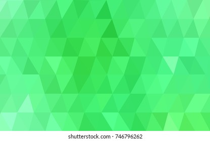 Light Green vector polygonal illustration, which consist of triangles. Triangular pattern for your business design. Geometric background in Origami style with gradient. 