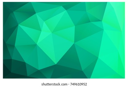 Light Green vector polygonal illustration, which consist of triangles. Triangular pattern for your business design. Geometric background in Origami style with gradient. 
