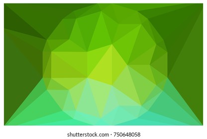Light Green vector polygonal illustration, which consist of triangles with a gemstone in center. Triangular design of a huge diamond for your business. Creative geometric background of gems.