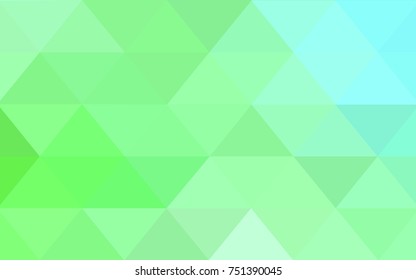 Light Green vector polygonal illustration, which consist of triangles. Triangular design for your business. Creative geometric background in Origami style with gradient