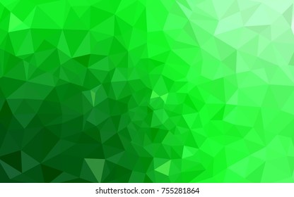 Light Green vector polygonal illustration, which consist of triangles. Triangular design for your business. Creative geometric background in Origami style with gradient