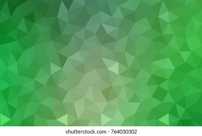 Light Green vector polygonal illustration, which consist of triangles. Triangular design for your business. Creative geometric background in Origami style with gradient