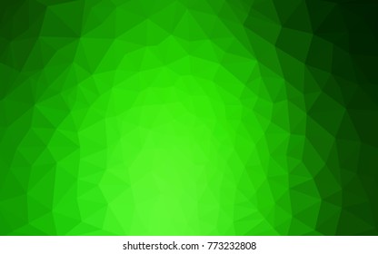 Light Green vector polygonal illustration, which consist of triangles. Triangular pattern for your business design. Geometric background in Origami style with gradient. 