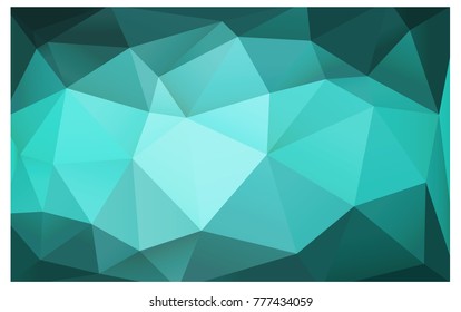 Light Green vector polygonal illustration, which consist of triangles. Triangular pattern for your business design. Geometric background in Origami style with gradient. 