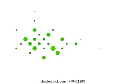 Light Green vector polygonal illustration, which consist of hexagons. Hexagonal pattern for your business design. Geometric background in Origami style with gradient. 