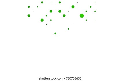 Light Green vector polygonal illustration, which consist of hexagons. Hexagonal pattern for your business design. Geometric background in Origami style with gradient. 