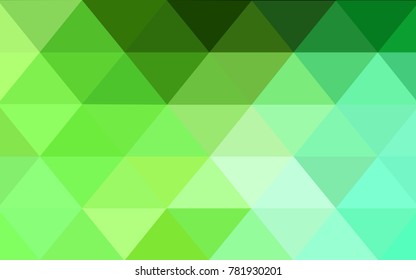 Light Green vector polygonal illustration, which consist of triangles. Triangular design for your business. Creative geometric background in Origami style with gradient