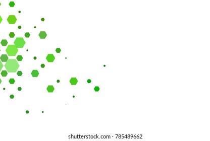 Light Green vector polygonal illustration, which consist of hexagons. Hexagonal pattern for your business design. Geometric background in Origami style with gradient. 