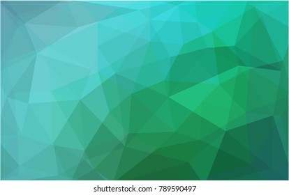 Light Green vector polygonal illustration, which consist of triangles. Triangular design for your business. Creative geometric background in Origami style with gradient