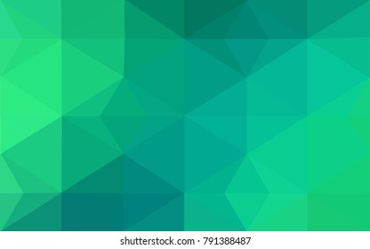 Light Green vector polygonal illustration, which consist of triangles. Triangular pattern for your business design. Geometric background in Origami style with gradient. 