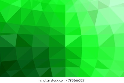 Light Green vector polygonal illustration, which consist of triangles. Triangular design for your business. Creative geometric background in Origami style with gradient