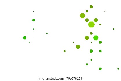 Light Green vector polygonal illustration, which consist of hexagons. Hexagonal pattern for your business design. Geometric background in Origami style with gradient. 