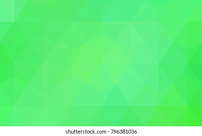 Light Green vector polygonal illustration, which consist of triangles. Triangular pattern for your business design. Geometric background in Origami style with gradient. 