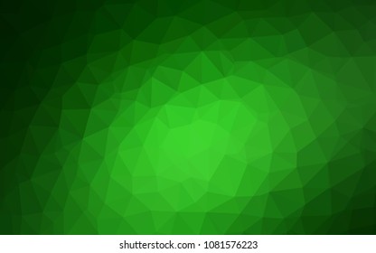 Light Green vector polygonal pattern. Shining polygonal illustration, which consist of triangles. Polygonal design for your web site.