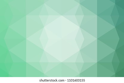 Light Green vector polygonal pattern. Geometric illustration in Origami style with gradient.  The best triangular design for your business.