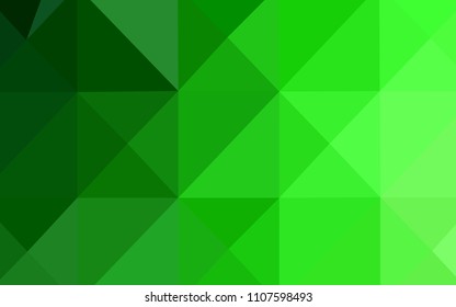 Light Green vector polygonal pattern. Glitter abstract illustration with an elegant design. Triangular pattern for your business design.