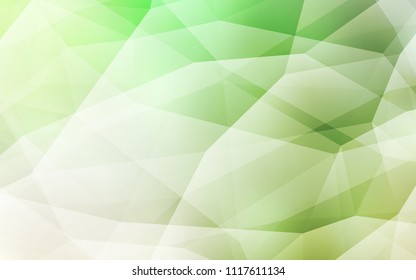 Light Green vector polygonal pattern. Shining polygonal illustration, which consist of triangles. Textured pattern for your backgrounds.