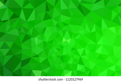 Light Green vector polygonal pattern. Shining polygonal illustration, which consist of triangles. A new texture for your web site.