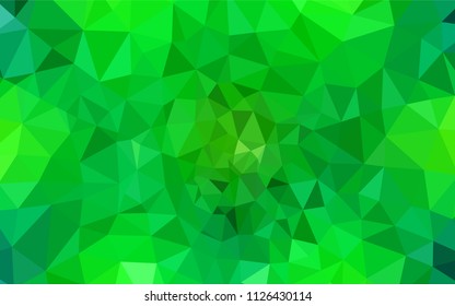 Light Green vector polygonal pattern. Creative illustration in halftone style with triangles. Textured pattern for your backgrounds.