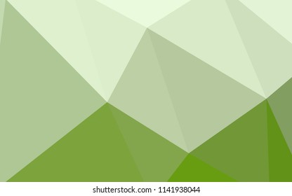 Light Green vector polygonal pattern. Triangular geometric sample with gradient.  Completely new template for your banner.